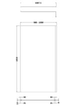 1000mm Wetroom Screen Outer Frame 1850x8mm - Brushed Pewter - Image 2