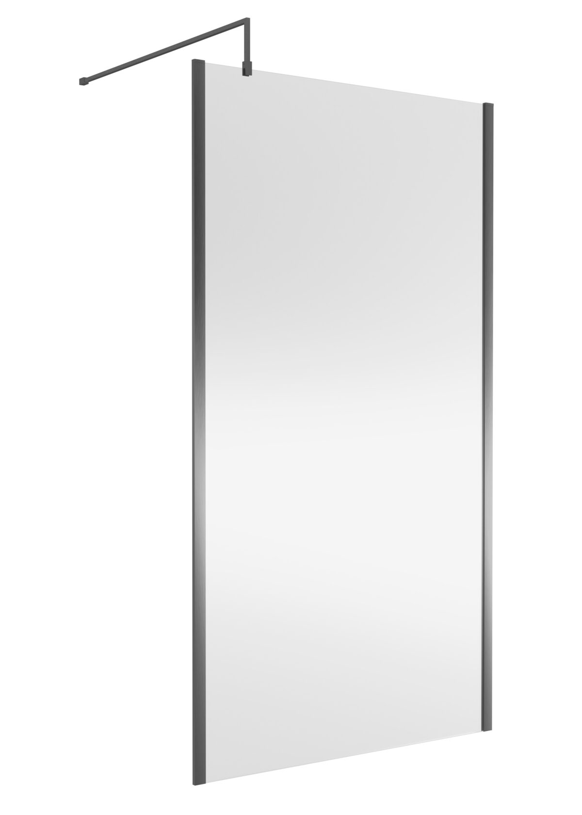 1100mm Wetroom Screen Outer Frame 1850x8mm - Brushed Pewter - Image 1