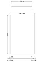 1200mm Wetroom Screen Outer Frame 1850x8mm - Brushed Pewter - Image 2