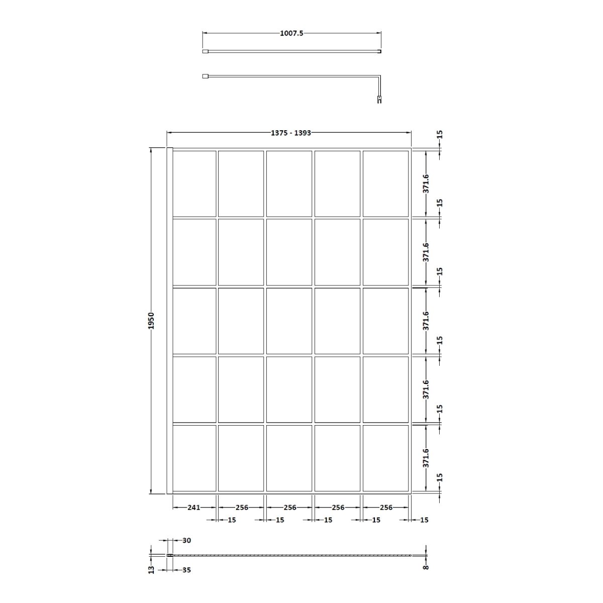 1400mm Framed Wetroom Screen - Image 3
