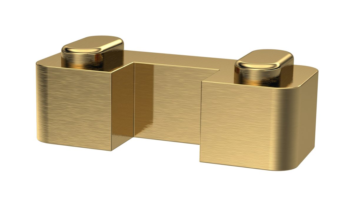 Brushed Brass Wetroom Screen Support Foot - Image 1