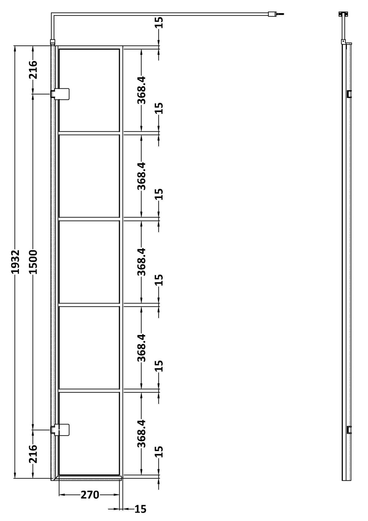 300mm Wetroom Swing Screen - Image 2