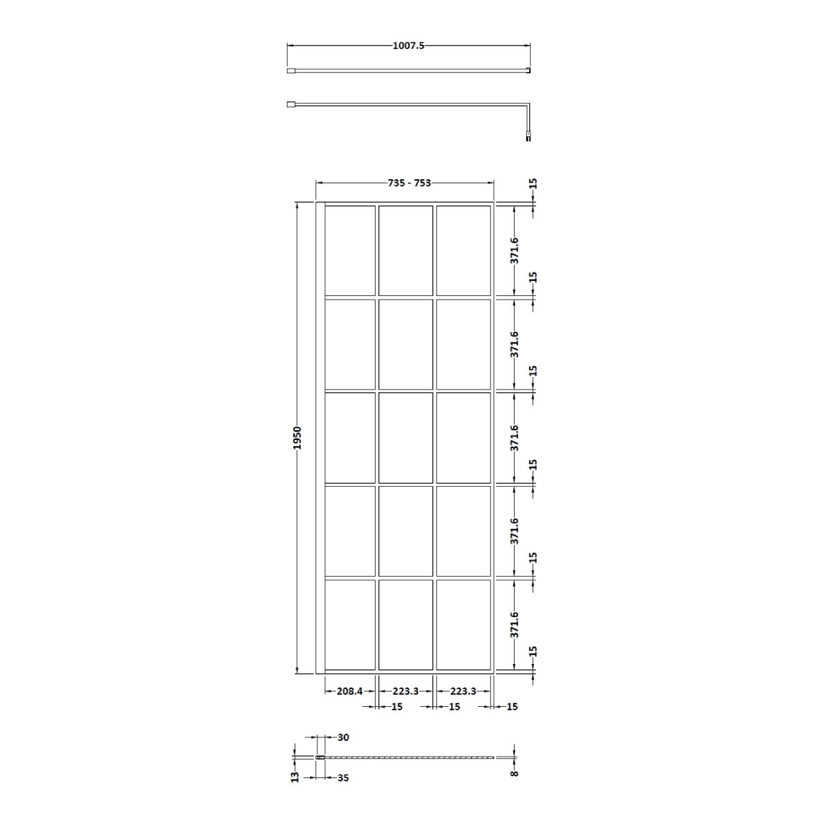 760mm Framed Wetroom Screen - Image 3