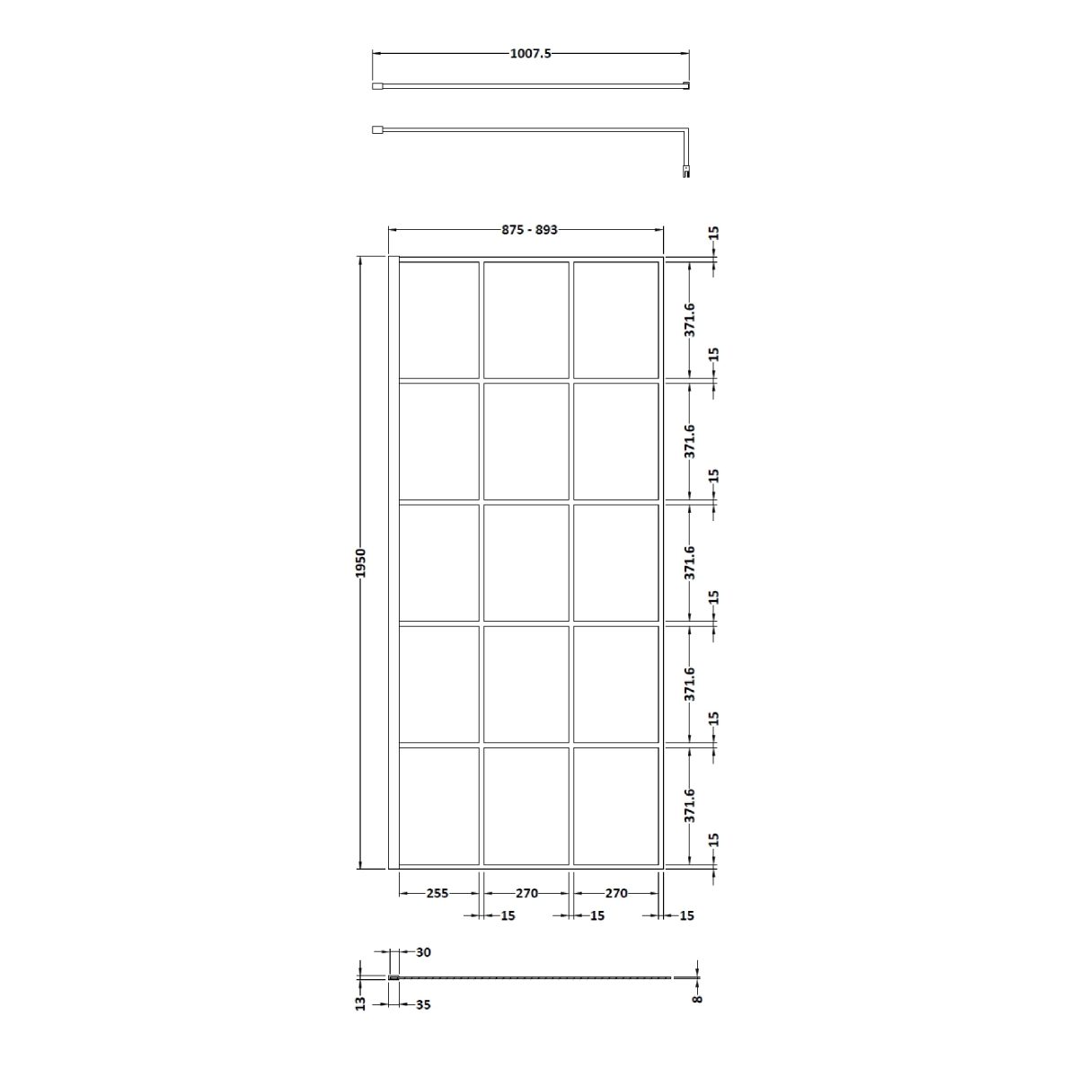 900mm Framed Wetroom Screen - Image 3