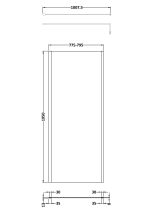 800mm Outer Framed Wetroom Screen with Support Bar - Image 2