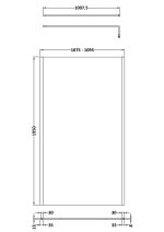 1100mm Outer Framed Wetroom Screen with Support Bar - Image 2