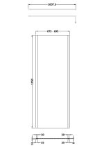 700mm Outer Framed Wetroom Screen with Support Bar - Image 2