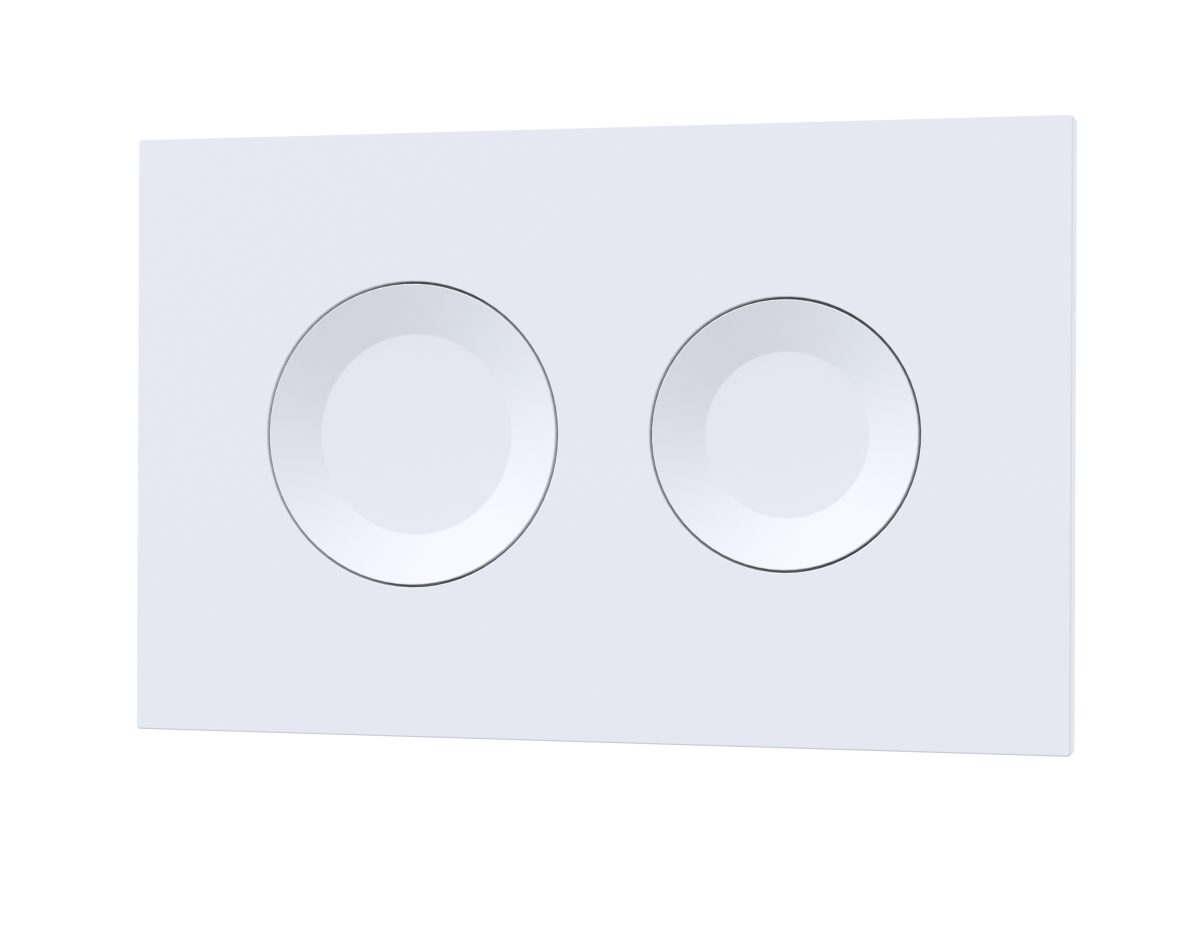 Round Dual Flush Push Button White - Image 1