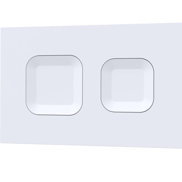 Square Dual Flush Push Button White