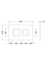 Square Dual Flush Push Button Black - Image 3
