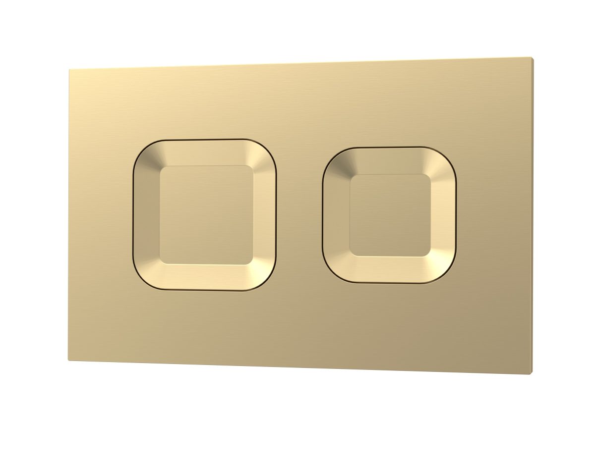 Square Dual Flush Push Button Brass - Image 1