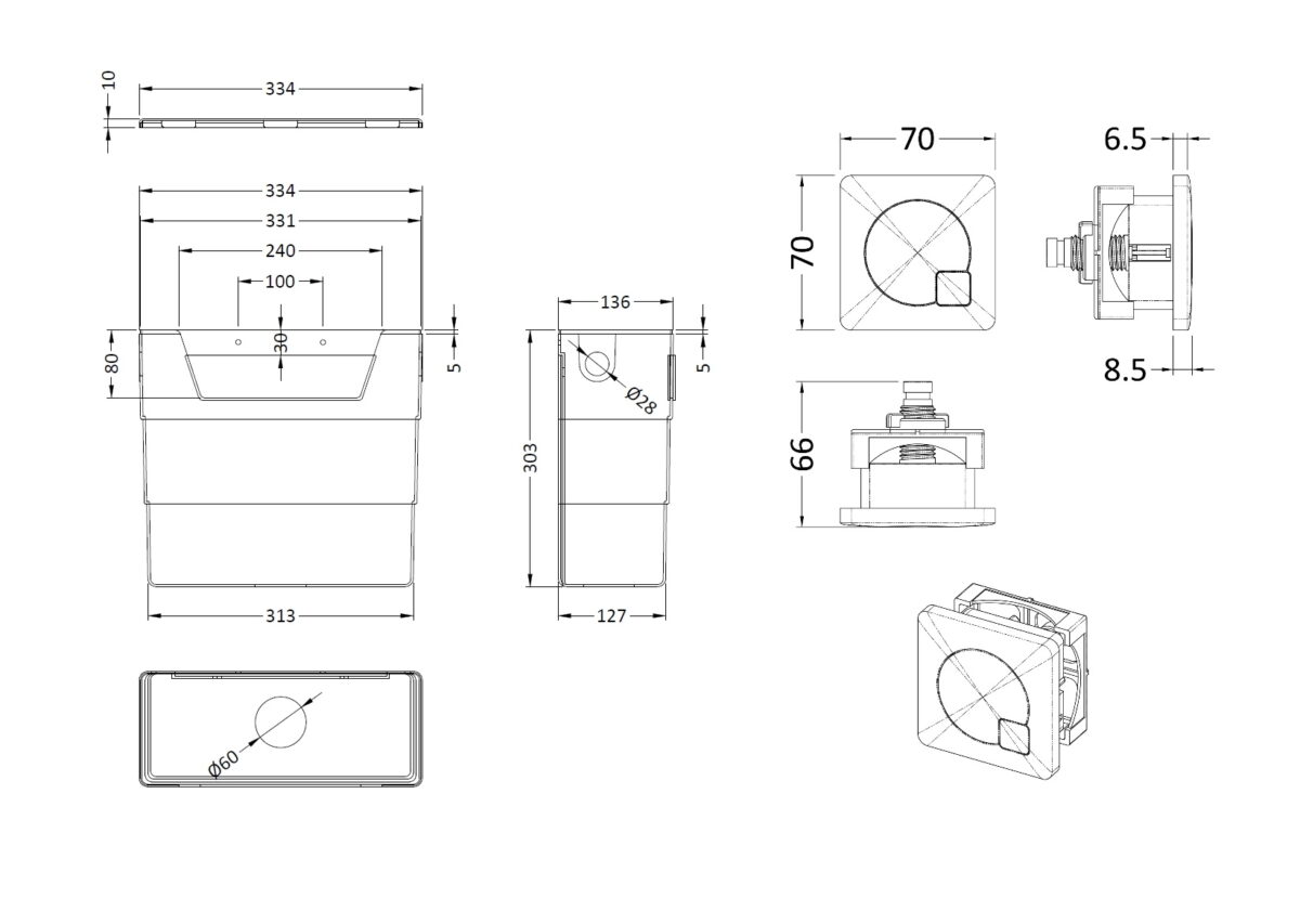 Concealed Cistern & Square Push Button - Image 2