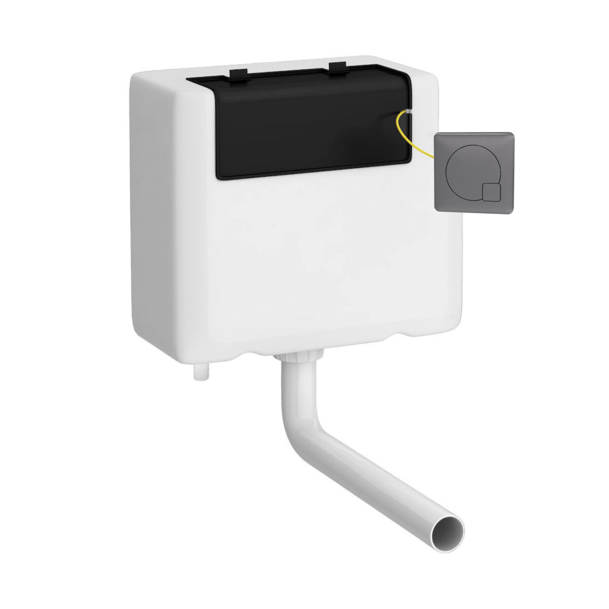 Universal Access Cistern & Black Square Flush Plate - Image 1