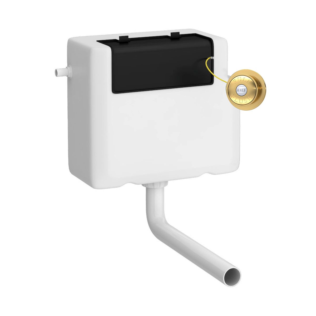 Universal Access Cistern & Brushed Brass Traditional Flush Plate - Image 1
