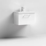 600mm Wall Hung 1 Drawer Vanity & Basin 1