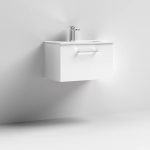 600mm Wall Hung 1 Drawer Vanity & Basin 2