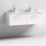 1200mm Wall Hung 2 Drawer Vanity & Double Basin