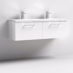1200mm Wall Hung 2 Drawer Vanity & Double Basin