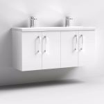 1200mm Wall Hung 4 Door Vanity & Double Basin
