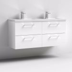 1200mm Wall Hung 4 Drawer Vanity & Double Basin