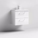 600mm Wall Hung 2 Drawer Vanity & Basin 3