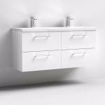 1200mm Wall Hung 4 Drawer Vanity & Double Basin