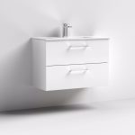 800mm Wall Hung 2 Drawer Vanity & Basin 2