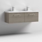 1200mm Wall Hung 2 Drawer Vanity & Double Basin - Image 7