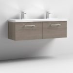 1200mm Wall Hung 2 Drawer Vanity & Double Basin - Image 7
