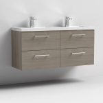 1200mm Wall Hung 4 Drawer Vanity & Double Basin - Image 7