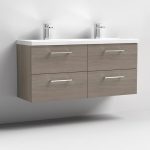 1200mm Wall Hung 4 Drawer Vanity & Double Basin - Image 7