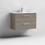 800mm Wall Hung 2 Drawer Vanity & Basin 2 - Image 7