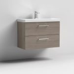 800mm Wall Hung 2 Drawer Vanity & Basin 3 - Image 7