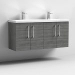 1200mm Wall Hung 4 Door Vanity & Double Basin - Image 9