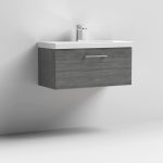 800mm Wall Hung 1 Drawer Vanity & Basin 1 - Image 9