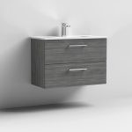 800mm Wall Hung 2 Drawer Vanity & Basin 2 - Image 9