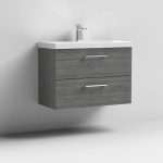 800mm Wall Hung 2 Drawer Vanity & Basin 3 - Image 9