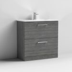 800mm Floor Standing 2 Drawer Vanity & Basin 2 - Image 9