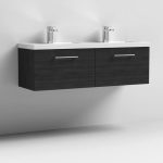 1200mm Wall Hung 2 Drawer Vanity & Double Basin - Image 10