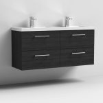 1200mm Wall Hung 4 Drawer Vanity & Double Basin - Image 10