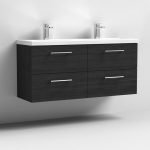 1200mm Wall Hung 4 Drawer Vanity & Double Basin - Image 10