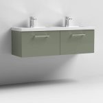 1200mm Wall Hung 2 Drawer Vanity & Double Basin - Image 5
