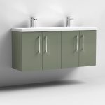 1200mm Wall Hung 4 Door Vanity & Double Basin - Image 5