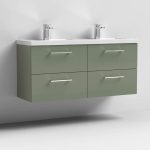 1200mm Wall Hung 4 Drawer Vanity & Double Basin - Image 5