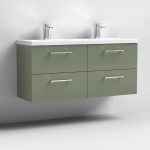 1200mm Wall Hung 4 Drawer Vanity & Double Basin - Image 5