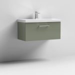 800mm Wall Hung 1 Drawer Vanity & Basin 3 - Image 5
