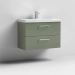 800mm Wall Hung 2 Drawer Vanity & Basin 1 - Image 5