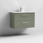 800mm Wall Hung 2 Drawer Vanity & Basin 2 - Image 5