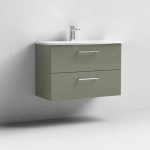 800mm Wall Hung 2 Drawer Vanity & Basin 4 - Image 5
