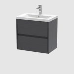 600mm Wall Hung 2-Drawer Unit & Basin 1
